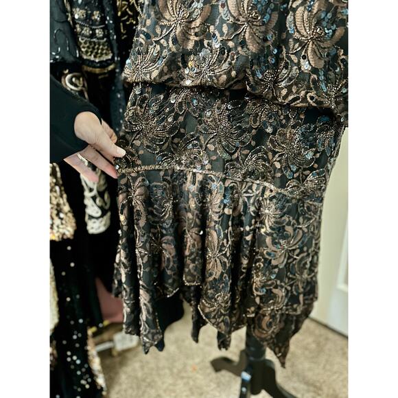 Vintage Judith Ann Creations Sequin & Lace Dress - Picture 7 of 8